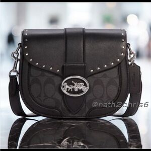 Coach Georgie Saddle Crossbody Black Graphite